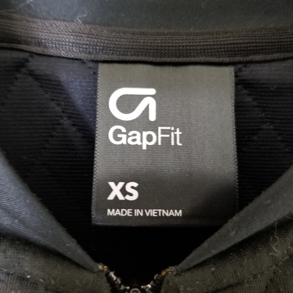 GAP FIT black jacquard quilted long sleeve full zipper jacket - Picture 11 of 12